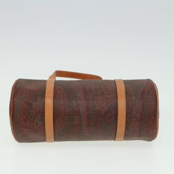 ETRO Paisley Hand Bag PVC Leather Brown Auth yk13636 - Picture 5 of 16